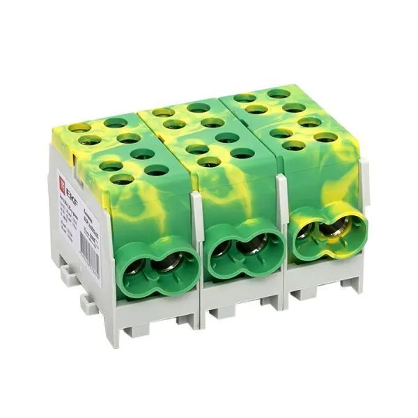 Клемма распределительная КСР с двойным винтом 2x35/2x25 желто-зеленая EKF - Фото 9