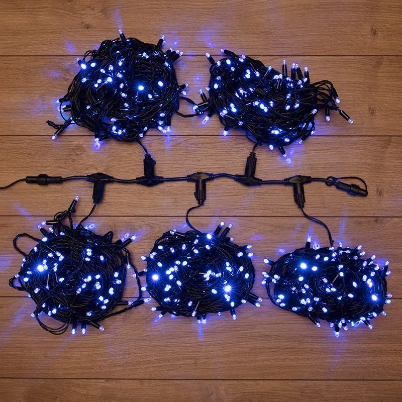 Гирлянда LED ClipLight 24V, 5 нитей по 20 метров, цвет диодов Синий, Flashing (Белый) 323-603
