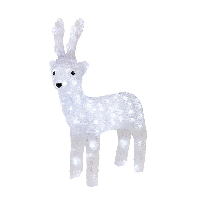 Акриловая светодиодная фигура Северный олень 45 см, 100 светодиодов, IP65, понижающий трансформатор в комплекте NEON-NIGHT