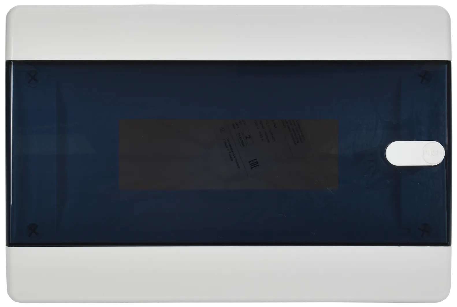 UNION Compact Корпус пластиковый БЕЛЫЙ ЩРН-П-12, IP41 черная прозрачная дверь IEK - Фото 5