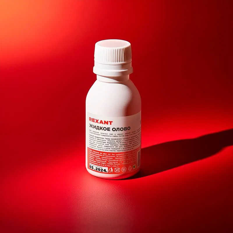 Жидкое олово (химическое лужение плат), 100мл, флакон REXANT - Фото 2