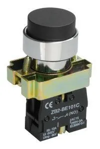 Кнопка управления LAY5-BL21 без подсветки черная 1NO IEK BBT70-BL-K02