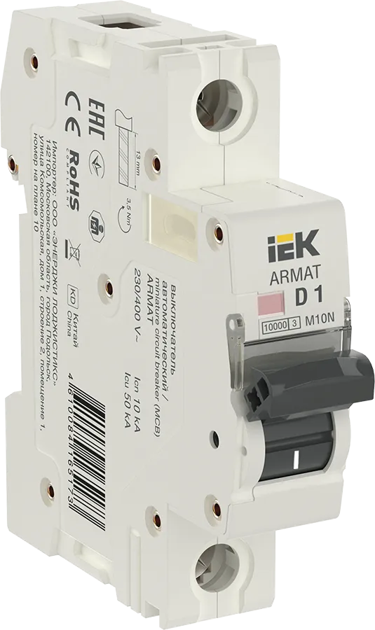 ARMAT Автоматический выключатель M10N 1P D 1А IEK