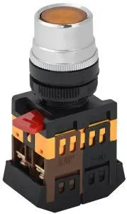 Кнопка ABLF-22 желтый d=22мм неон/240В 1з+1р IEK BBT10-ABLF-K05