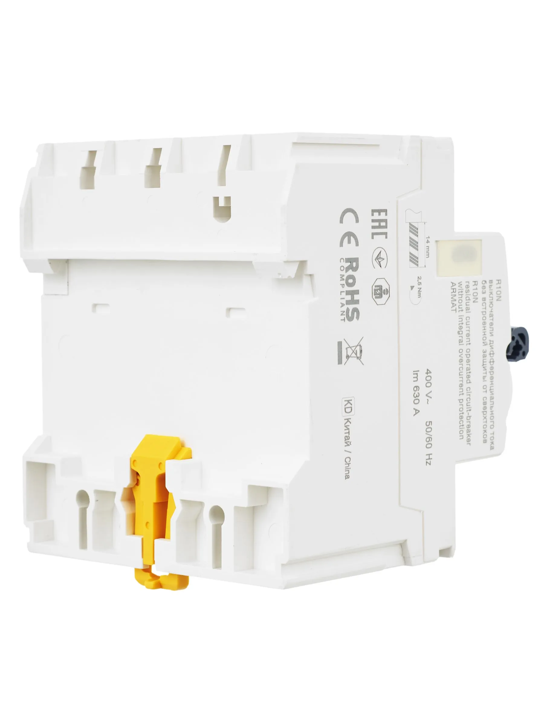 ARMAT Выключатель дифференциального тока R10N 4P 63А 30мА тип AC IEK - Фото 7