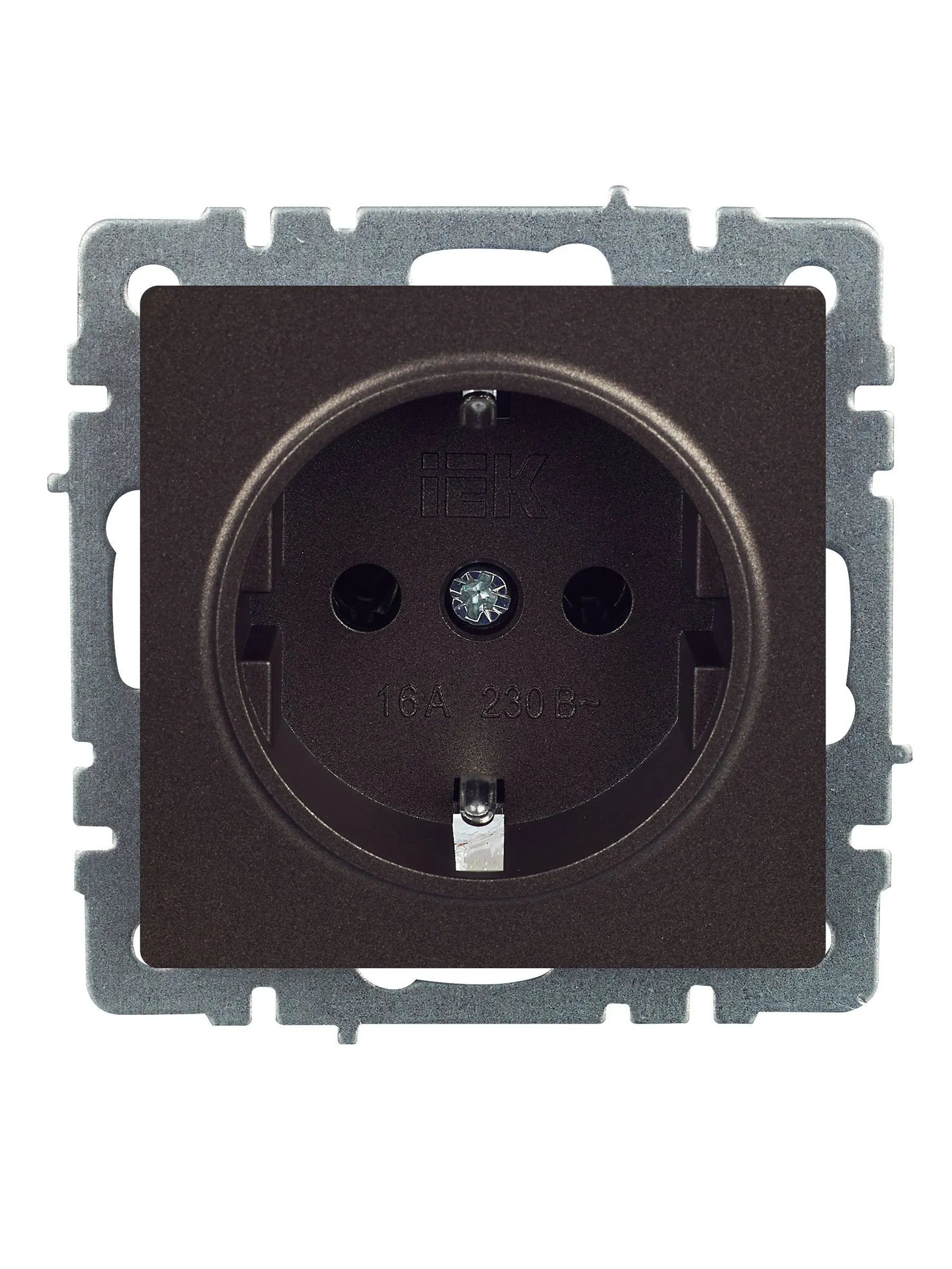 BRITE Розетка 1-местная с заземлением без защитных шторок 16А РС11-1-0-БрТБ темная бронза IEK - Фото 5