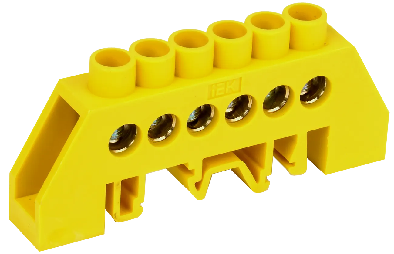 Шина PE "земля" в комбинированном DIN-изоляторе типа "Стойка" ШНИ-8х12-6-КС-Ж IEK