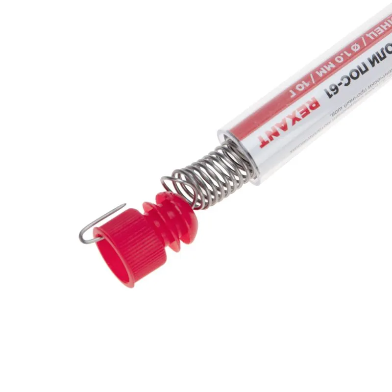 Припой без канифоли ПОС-61, 10г, Ø1мм, (олово 61%, свинец 39%), колба REXANT - Фото 4