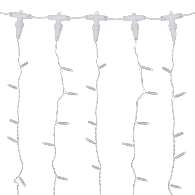 Гирлянда светодиодная Занавес 2х3м 600 LED ТЕПЛЫЙ БЕЛЫЙ прозрачный ПВХ IP65 эффект мерцания 230В нужен блок 303-500-1 - Фото 4