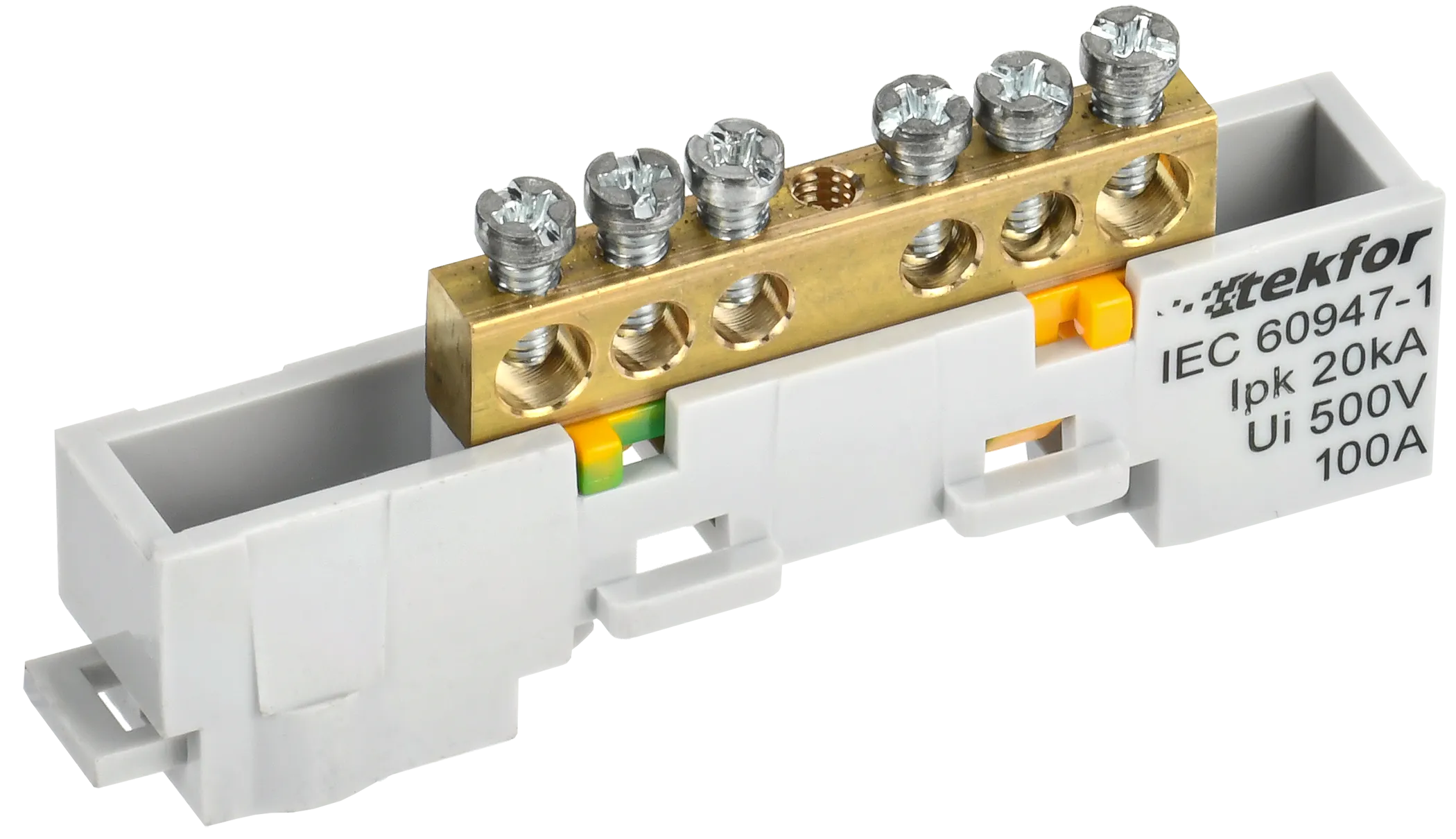 TEKFOR Шина PE "земля" неизолированная на универсальном держателе 6х9-6-Ж IEK