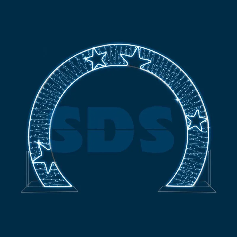 Декоративная арка со звездами плоская 300 см белая 501-476