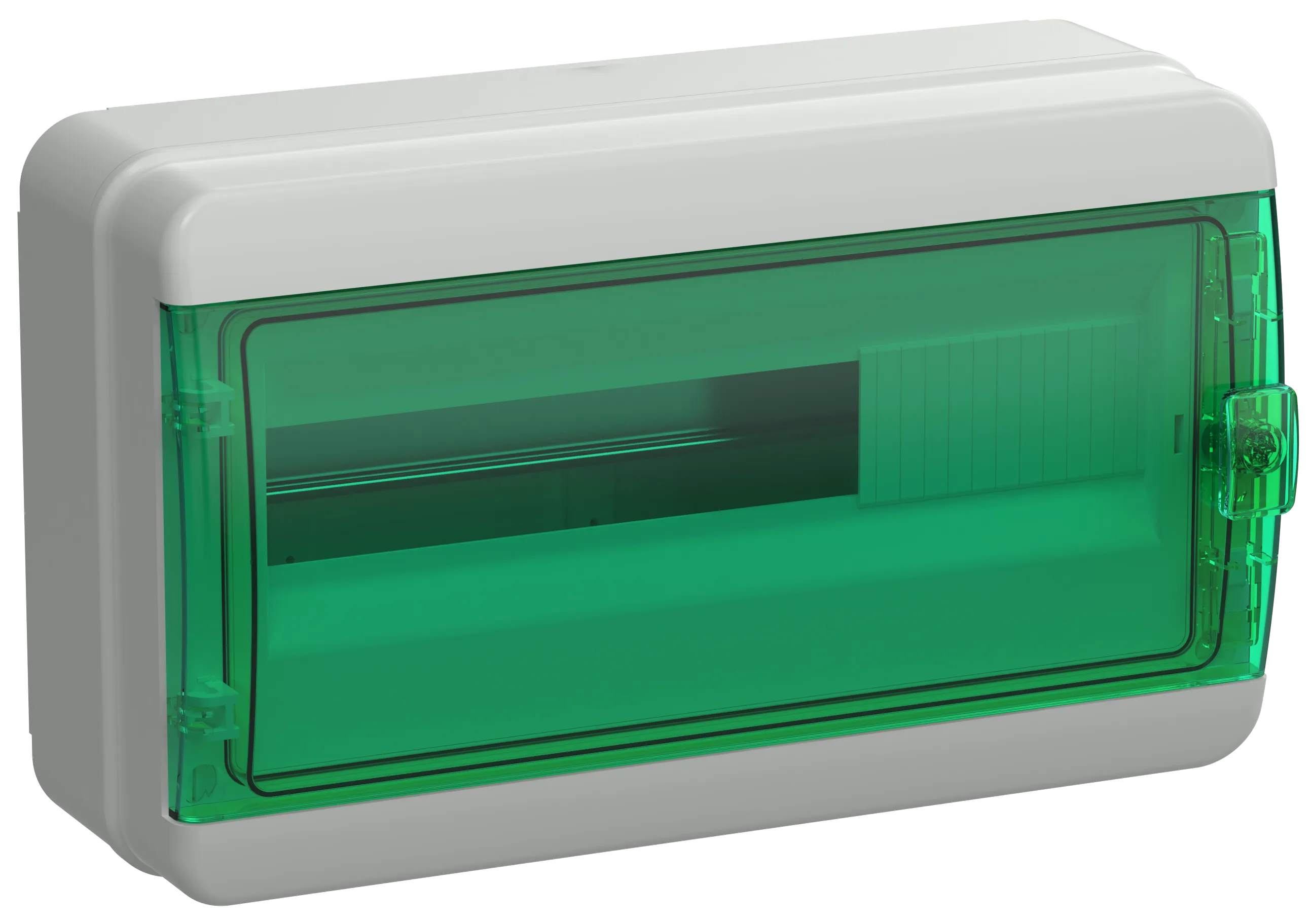 TEKFOR Корпус пластиковый КМПн-18 IP65 зеленая прозрачная дверь IEK TF5-KP72-N-18-65-K03-K06