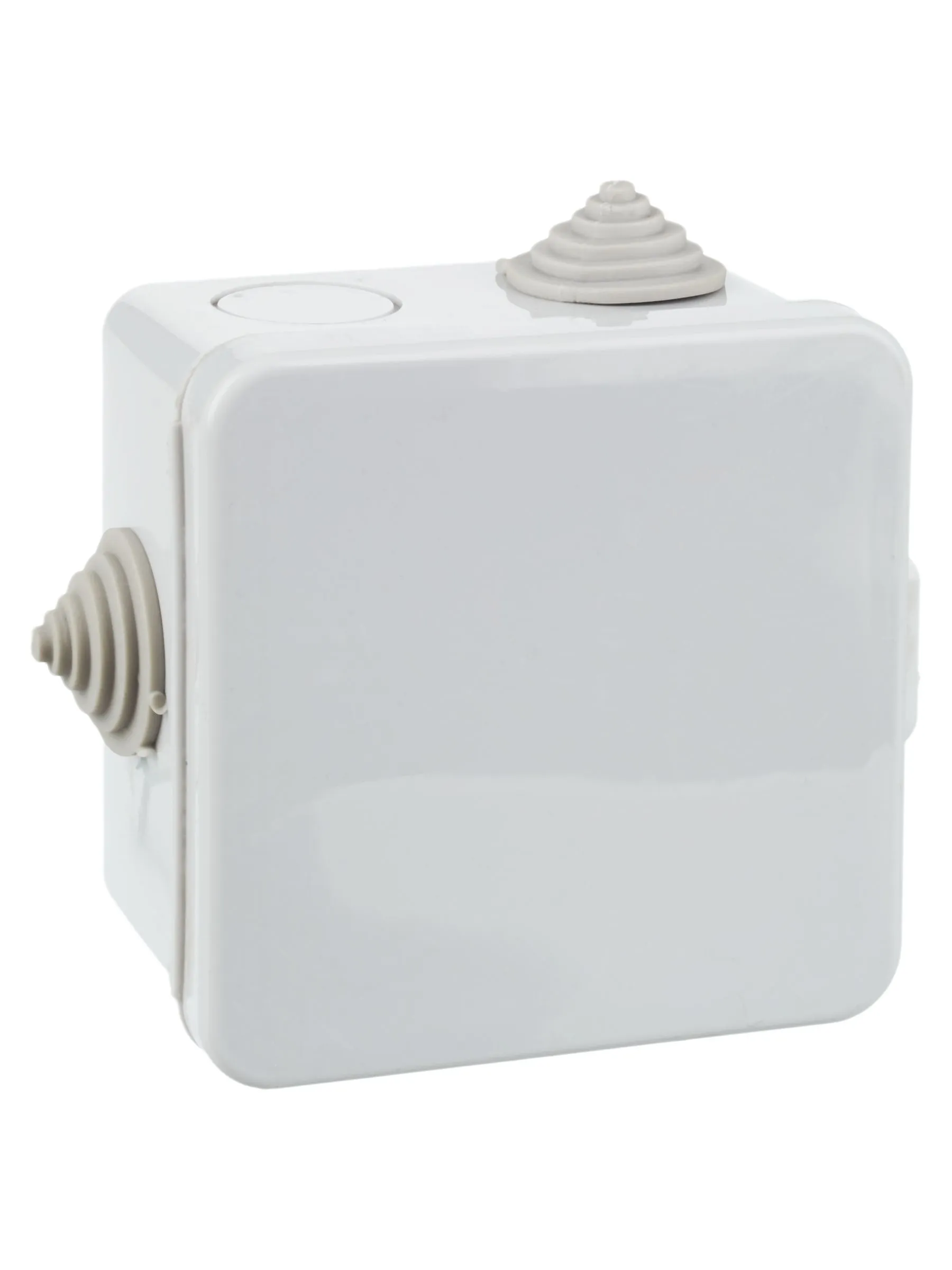 Коробка распаячная для о/п 80х80х50мм IP54 с откидной крышкой КМ41238 безгалогенная (HF) 7 гермовводов серая IEK - Фото 3