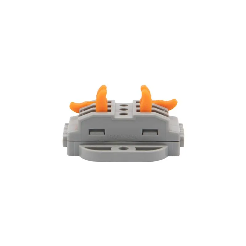 Клемма СМК 222-423P проходная 3 полюса, с монтажной площадкой (0,08-4 мм²), серая (блистер 5 шт./уп.) REXANT - Фото 2