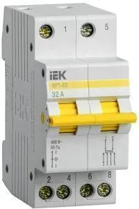 Выключатель-разъединитель трехпозиционный ВРТ-63 2P 32А IEK MPR10-2-032