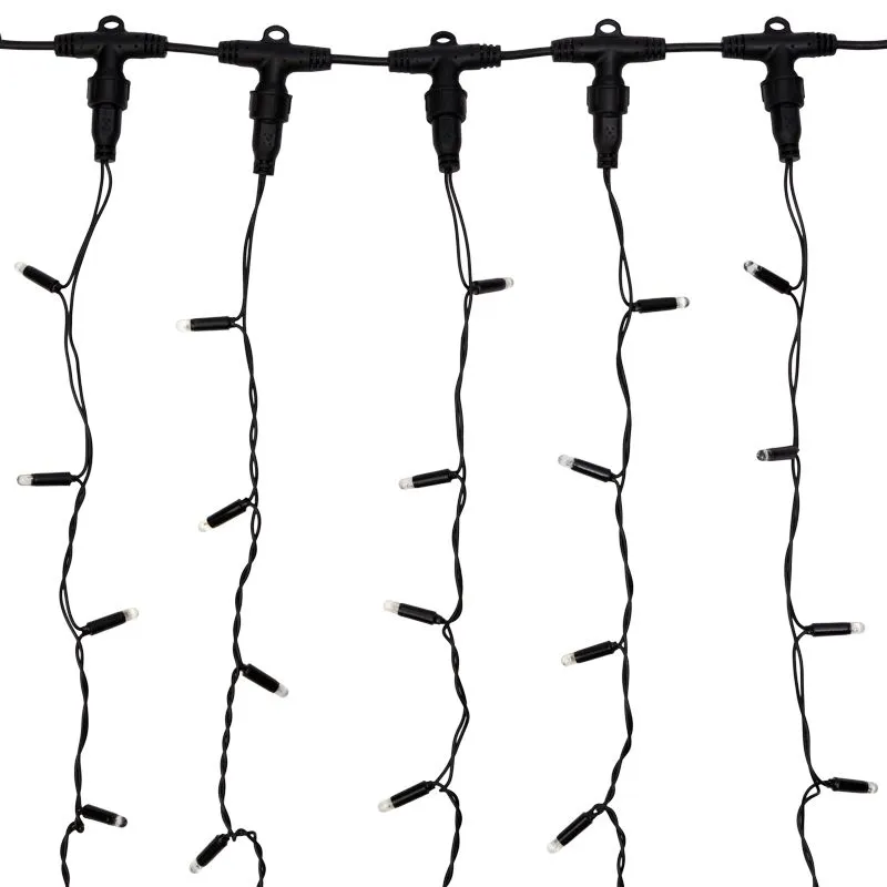 Гирлянда Светодиодный Дождь 2х3м, постоянное свечение, черный провод КАУЧУК, 230 В, диоды ТЕПЛЫЙ БЕЛ - Фото 4