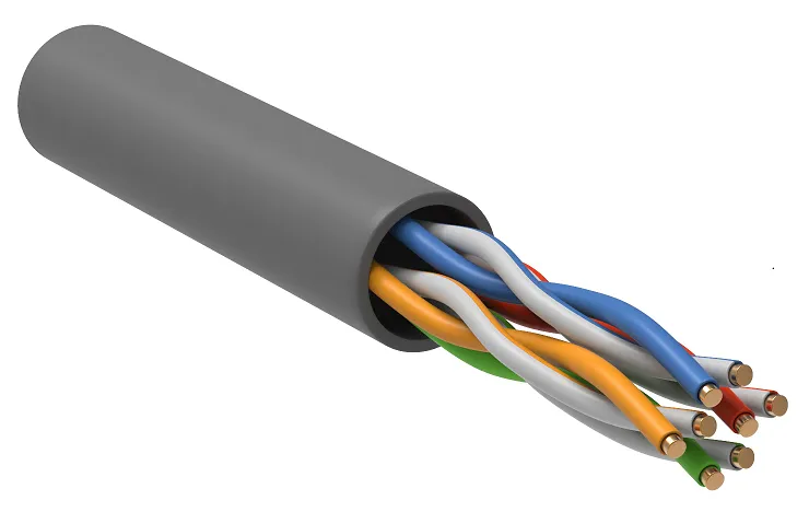 Витая пара U/UTP 5E 24AWG 4PR PVC 1м серый 100м РФ GENERICA