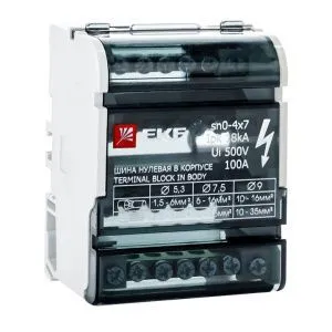 Шина нулевая в корпусе (4х7) EKF sn0-4x7