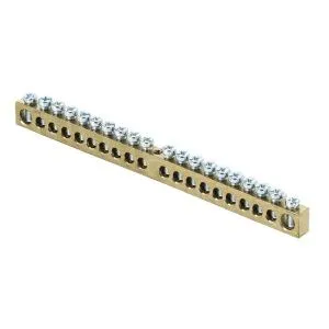 Шина PEN "ноль-земля" (6x9мм) 20 отв. латунь крепеж по центру розн. стикер EKF sn0-63-20-r