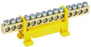 Шина PE "земля" на DIN-изоляторе типа "Стойка" ШНИ-6х9-14-С-Ж IEK YNN10-69-14P-K05