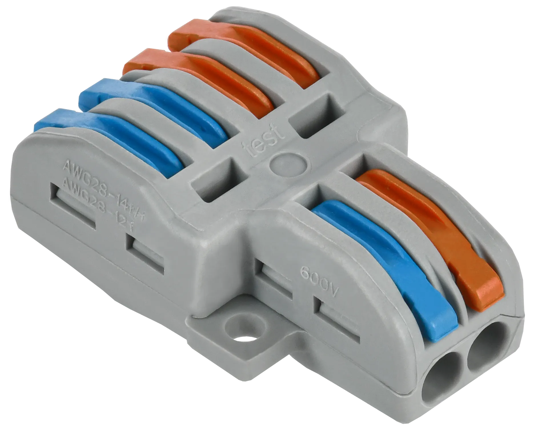 Строительно-монтажная клемма СМК 222-4124 проходная разветвительная (4шт/упак) IEK