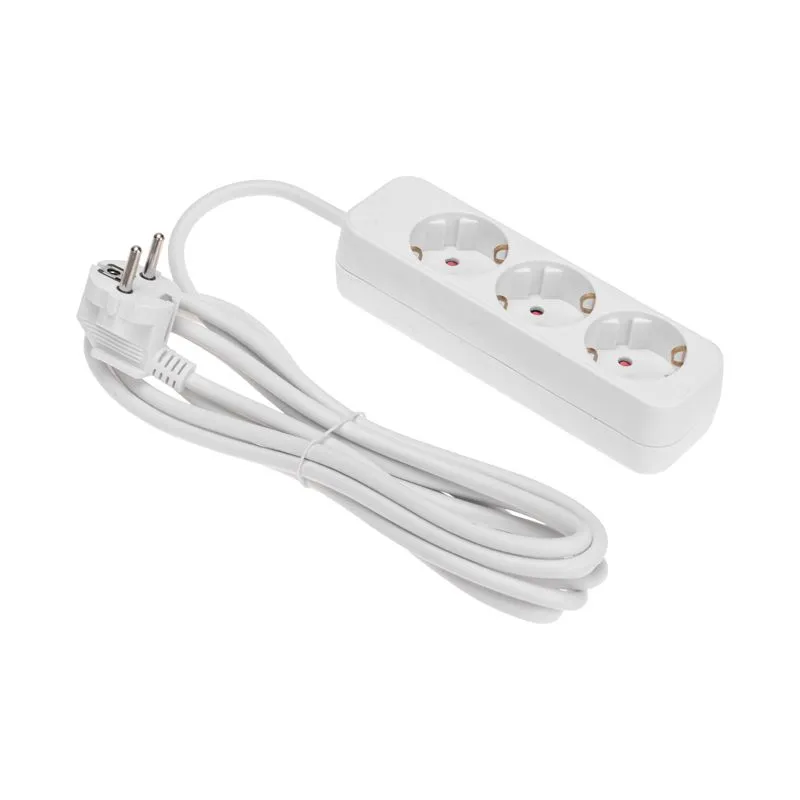 Удлинитель STANDARD 3 гнезда, 3м, 3х1,0мм², с/з, белый REXANT - Фото 2