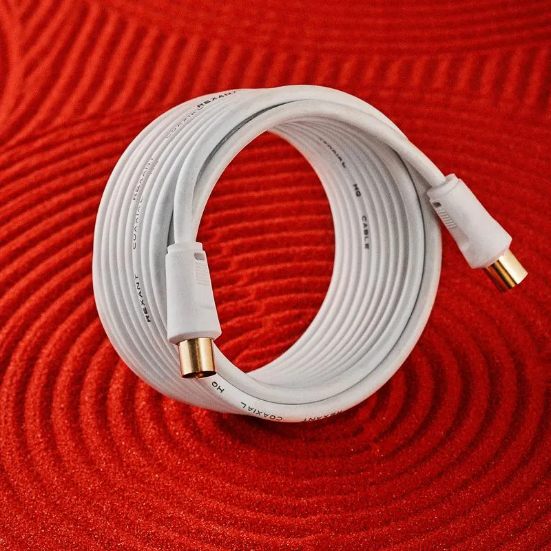 Шнур ТВ гнездо - ТВ штекер, 5м, белый REXANT - Фото 5