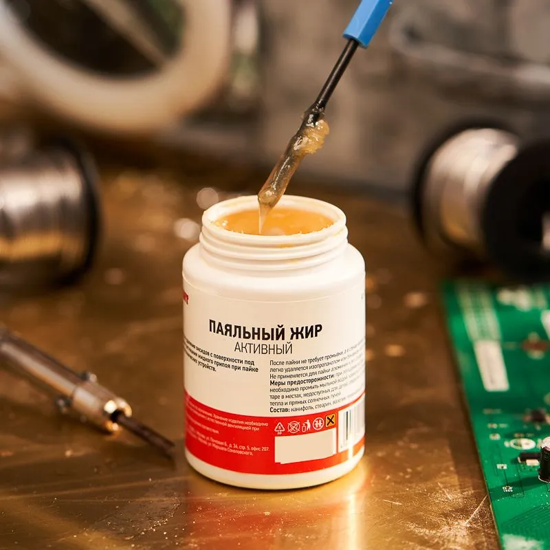 Флюс для пайки, паяльный жир АКТИВНЫЙ, 100мл, банка REXANT - Фото 4