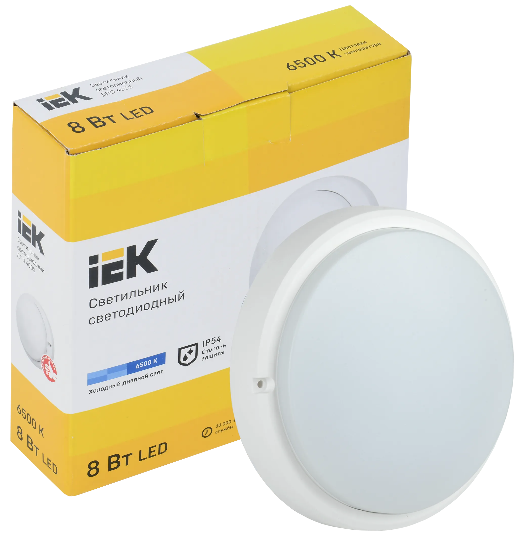 Светильник светодиодный ДПО 4005 8Вт 6500K IP54 круг белый IEK - Фото 2