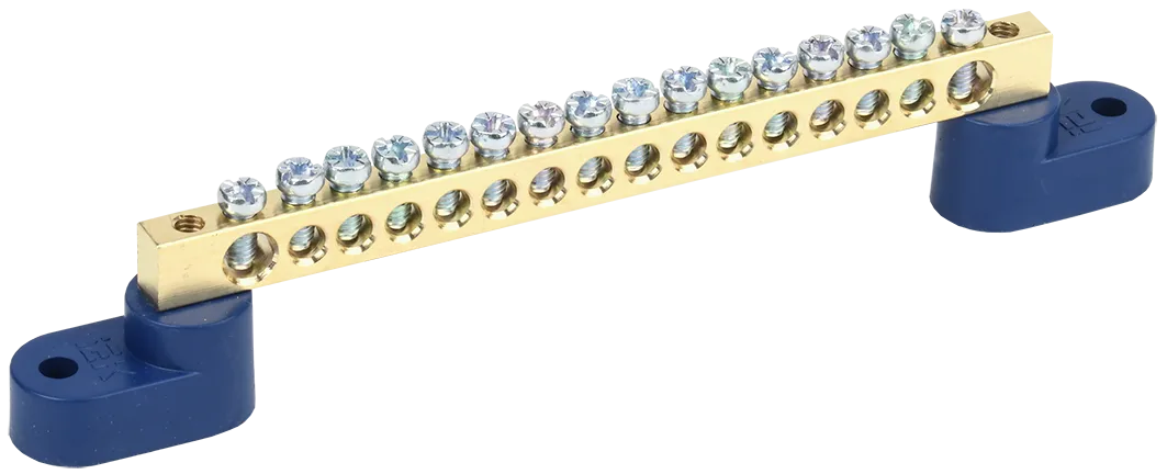 Шина N "ноль" на двух угловых изоляторах ШНИ-6х9-16-У2-С IEK