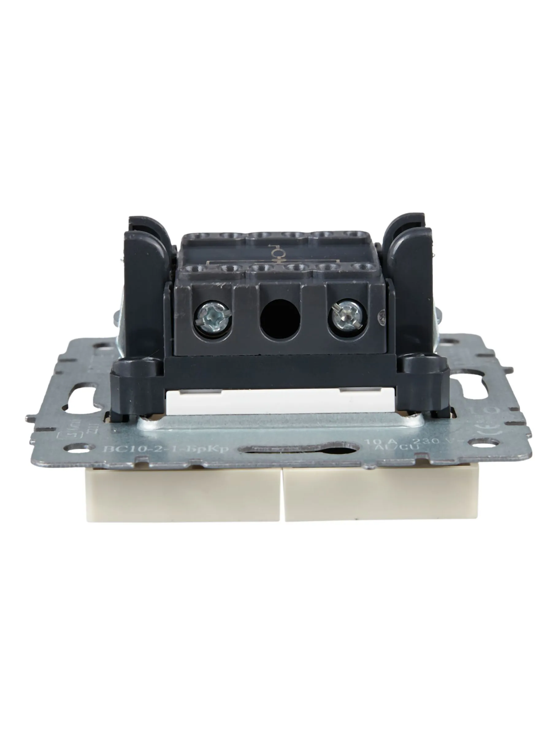 BRITE Выключатель 2-клавишный с индикацией 10А ВС10-2-1-БрКр бежевый IEK - Фото 3