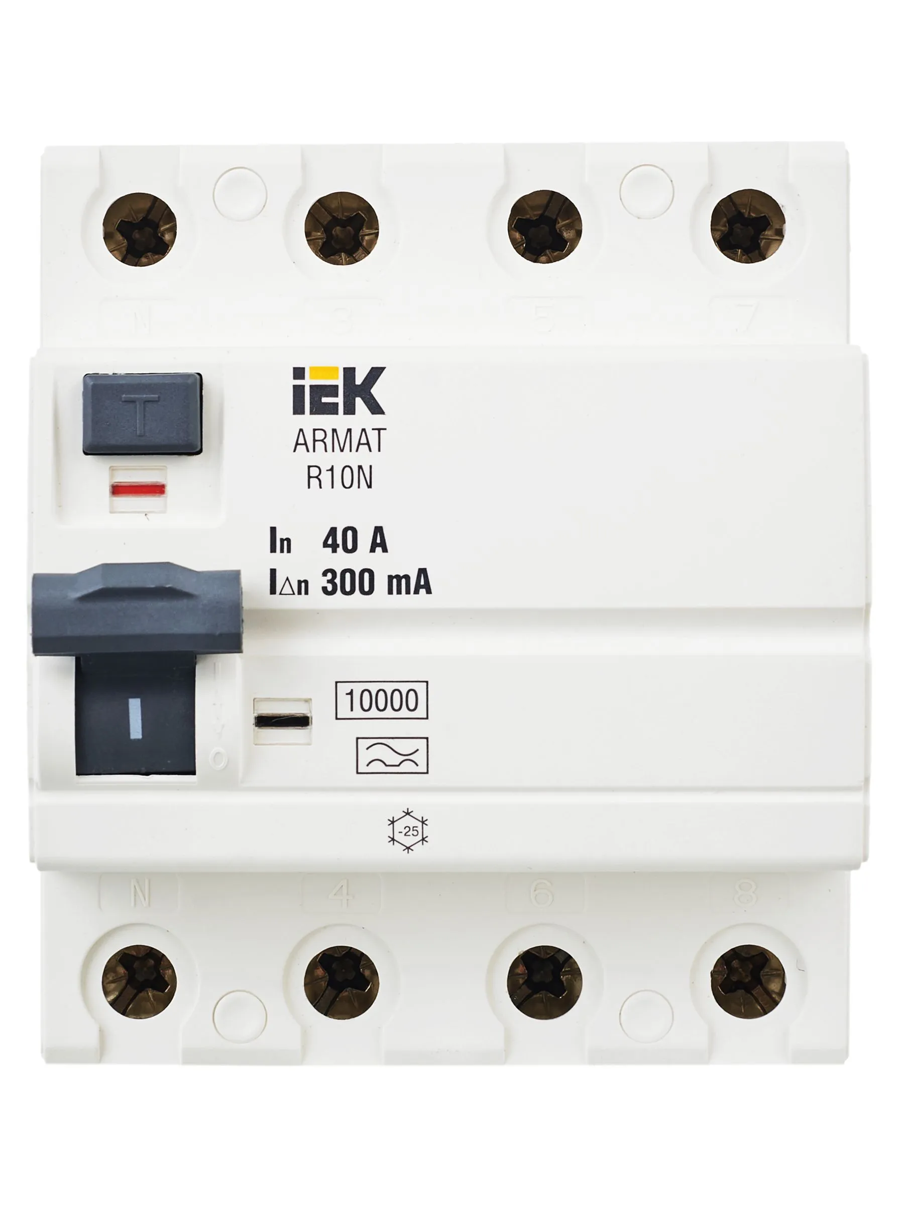 ARMAT Выключатель дифференциального тока R10N 4P 40А 300мА тип A IEK - Фото 9