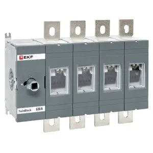 Рубильник 630A 4P без рукоятки управления TwinBlock EKF tb-s-630-4p