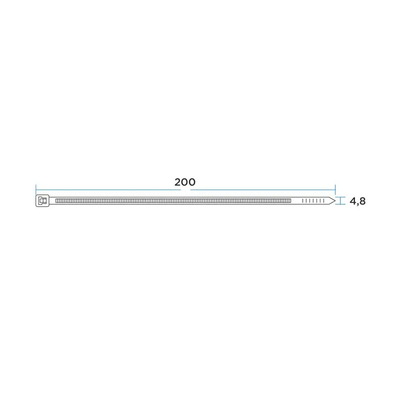 Стяжка кабельная нейлоновая 200x4,8мм, белая (100 шт/уп) REXANT - Фото 3