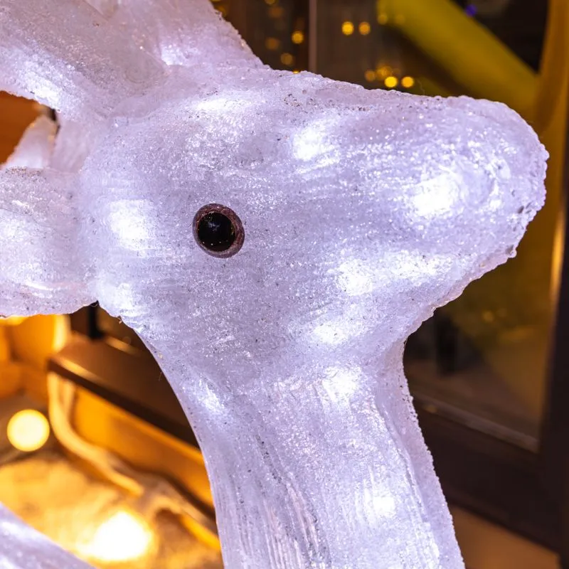 Акриловая светодиодная фигура Олень 50х25х75 см, IP65, понижающий трансформатор в комплекте NEON-NIGHT - Фото 4