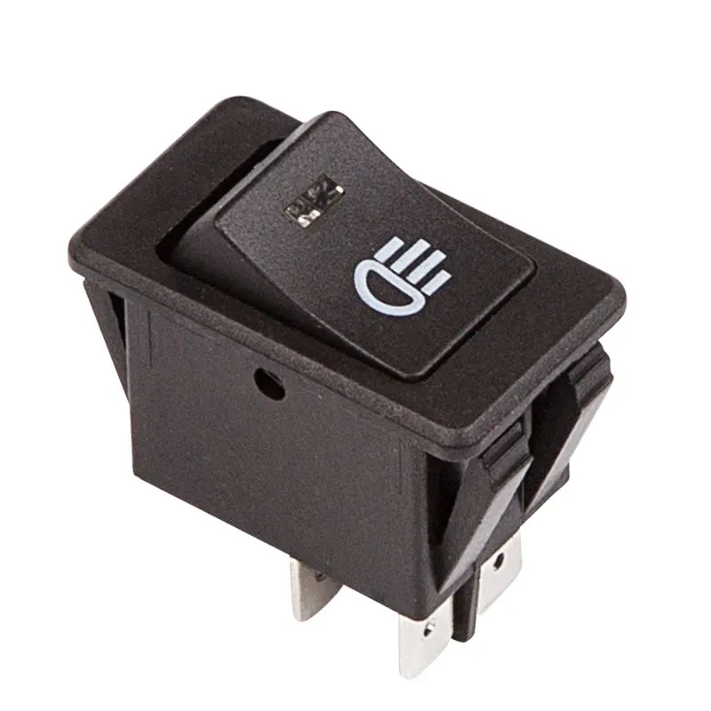 Выключатель клавишный 12V 35А (4с) ON-OFF  с синей LED подсветкой  (ASW-17D)  REXANT 36-4443