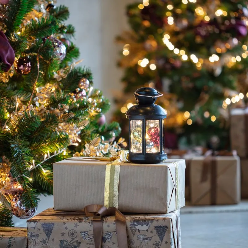 Декоративный фонарь с шариками 12х12х20,6 см, черный корпус, теплый белый цвет свечения NEON-NIGHT - Фото 2