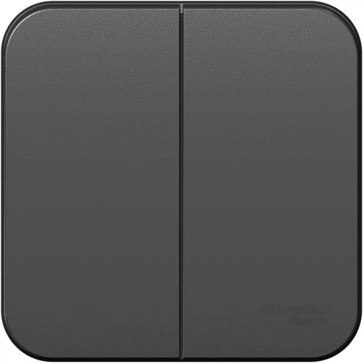 Выключатель 2-кл. ОП Blanca 10А IP20 (сх. 5) 250В с изолир. пластиной антрацит SE BLNVA105016