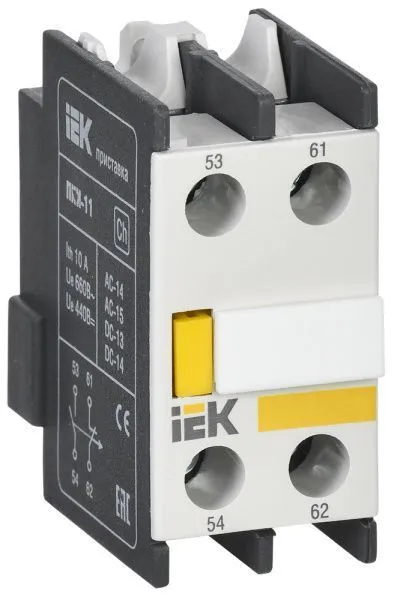 Приставка ПКИ-20 дополнительные контакты 2NO IEK KPK10-20