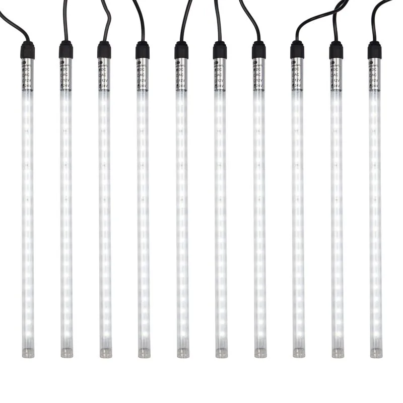 Гирлянда Тающие сосульки комплект 10 шт. х 30см, шаг 100см, 420 LED БЕЛЫЙ, черный каучук, IP65, 24В, соединяется NEON-NIGHT - Фото 4