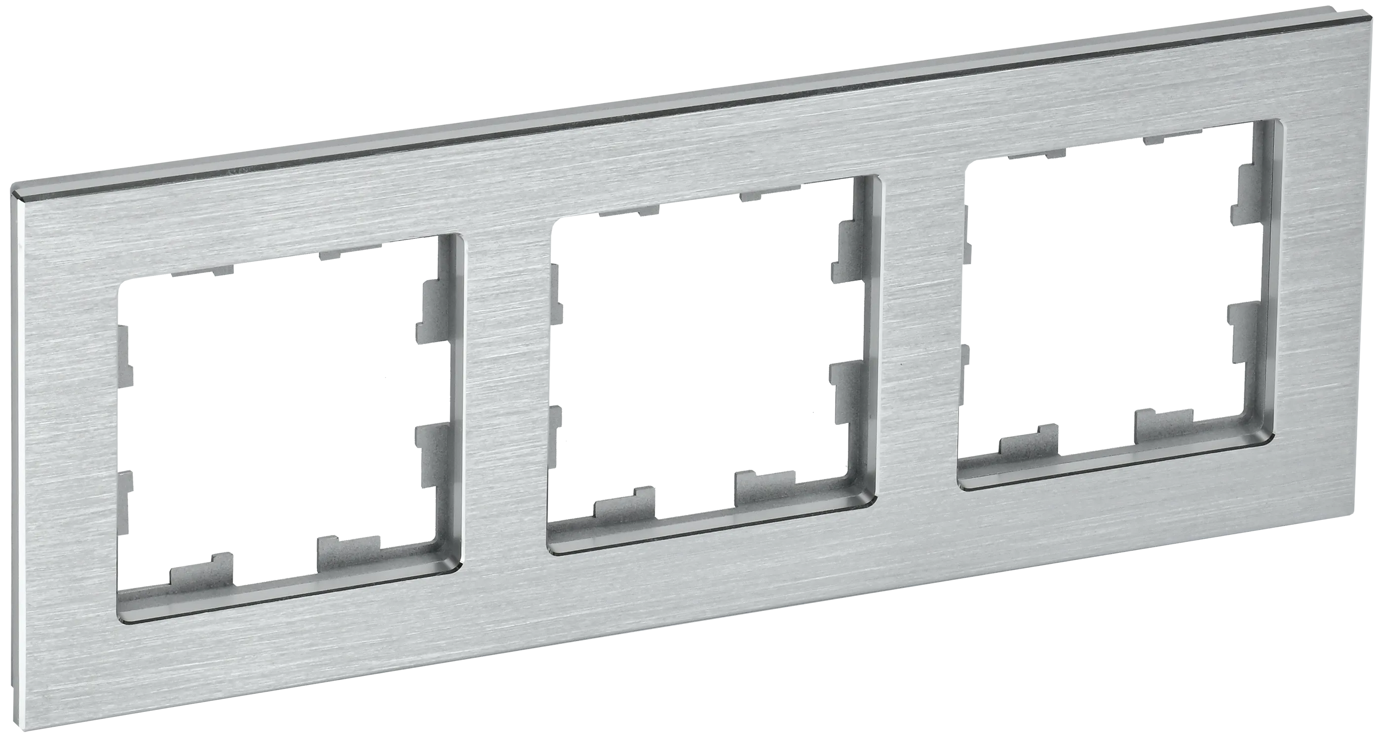 BRITE Рамка 3 -местная РУ-3-1-БрА металл алюминий IEK