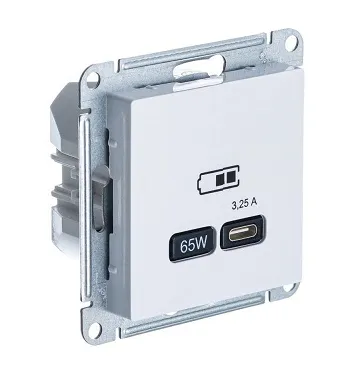 Розетка USB AtlasDesign тип C 65Вт высокоскор. ЗУ QC PD механизм лотос SE ATN001327 1739921