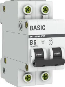 Авт. выкл. 2P 6А (B) 4,5кА ВА 47-29 mcb4729-2-06-B