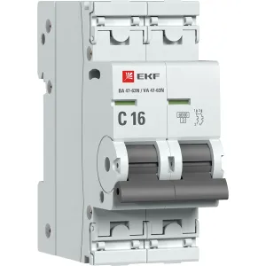 Авт. выкл. 2P 16А (C) 6кА ВА 47-63N EKF PROxima M636216C