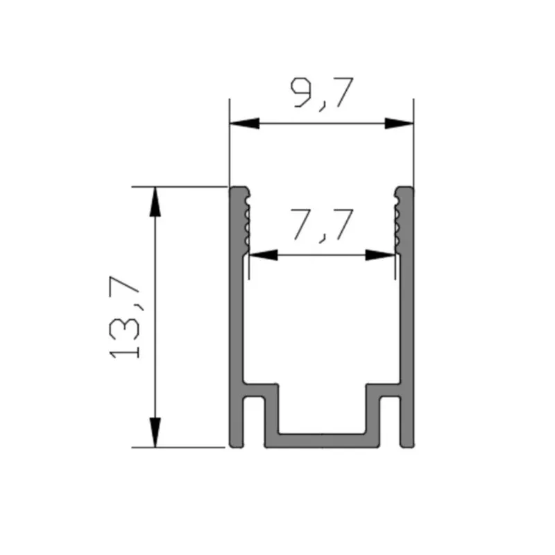 Профиль алюминиевый анодированный для гибкого неона 8х16мм, 2м NEON-NIGHT - Фото 2