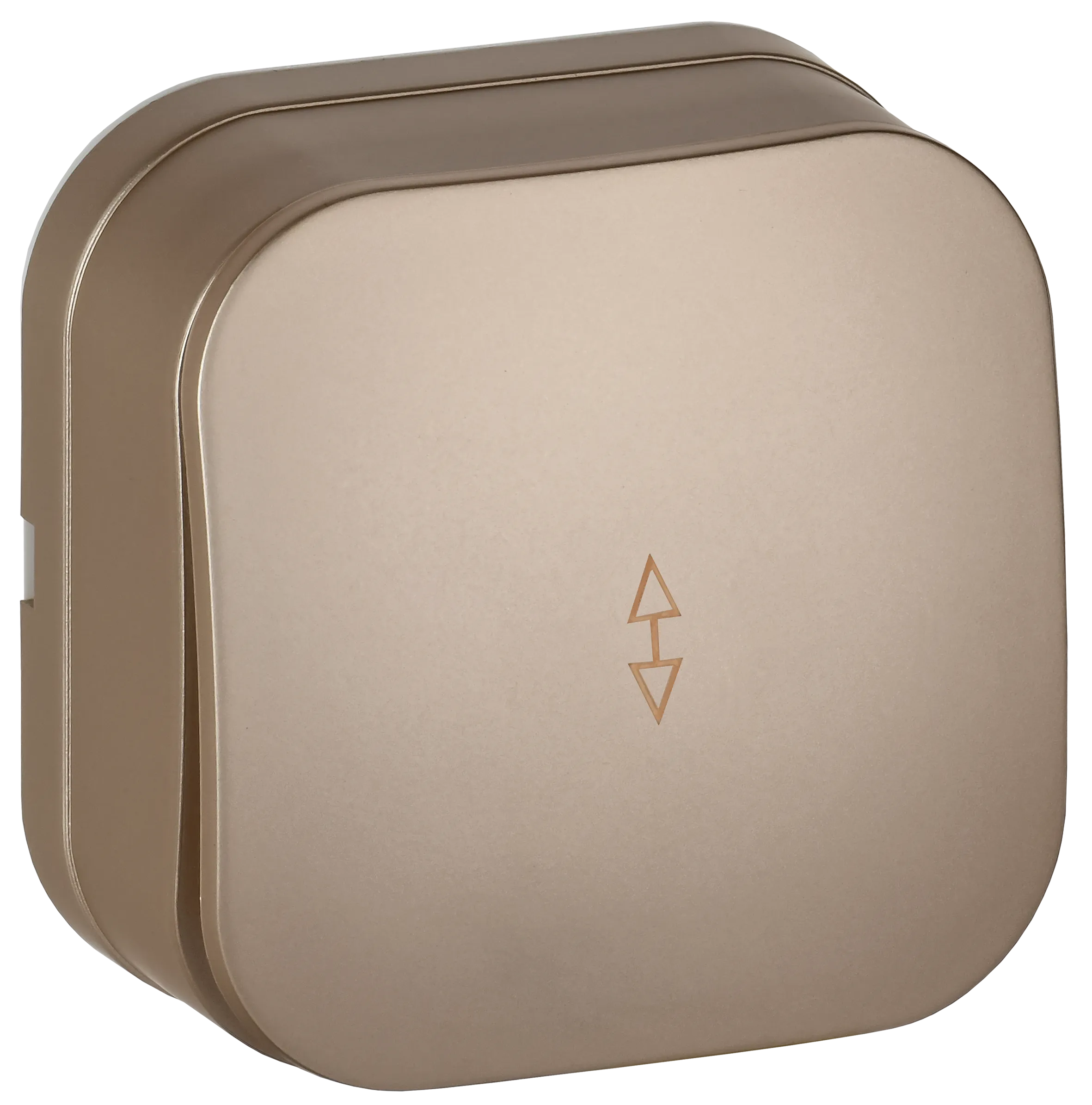 GLORY Выключатель 1-клавишный для открытой установки проходной 10А ВСп10-1-0-ХШм шампань матовый IEK EVH12-K37M-10