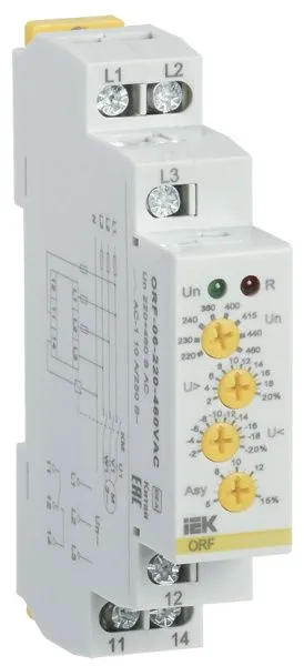 Реле контроля фаз ORF-06 трехфазное 220-460В AC IEK ORF-06-220-460VAC