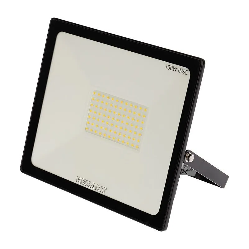 Прожектор светодиодный СДО 100Вт 8000Лм 6500К холодный свет, черный корпус REXANT 605-005
