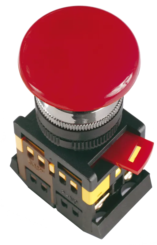 Кнопка управления AEAL-22 "Грибок" d=22мм 1з+1р 240В с фиксацией красная IEK