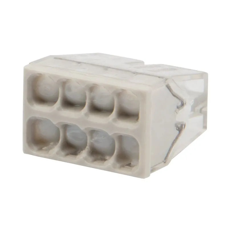 Экспресс-клемма с пастой REXANT СМК 2273-248, 8-проводная 0.5-2.5 мм², прозрачная, блистер (6 шт./уп.)